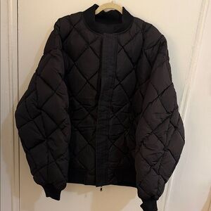 WARDROBE.NYC Black Reversible Puffer Bomber Jacket